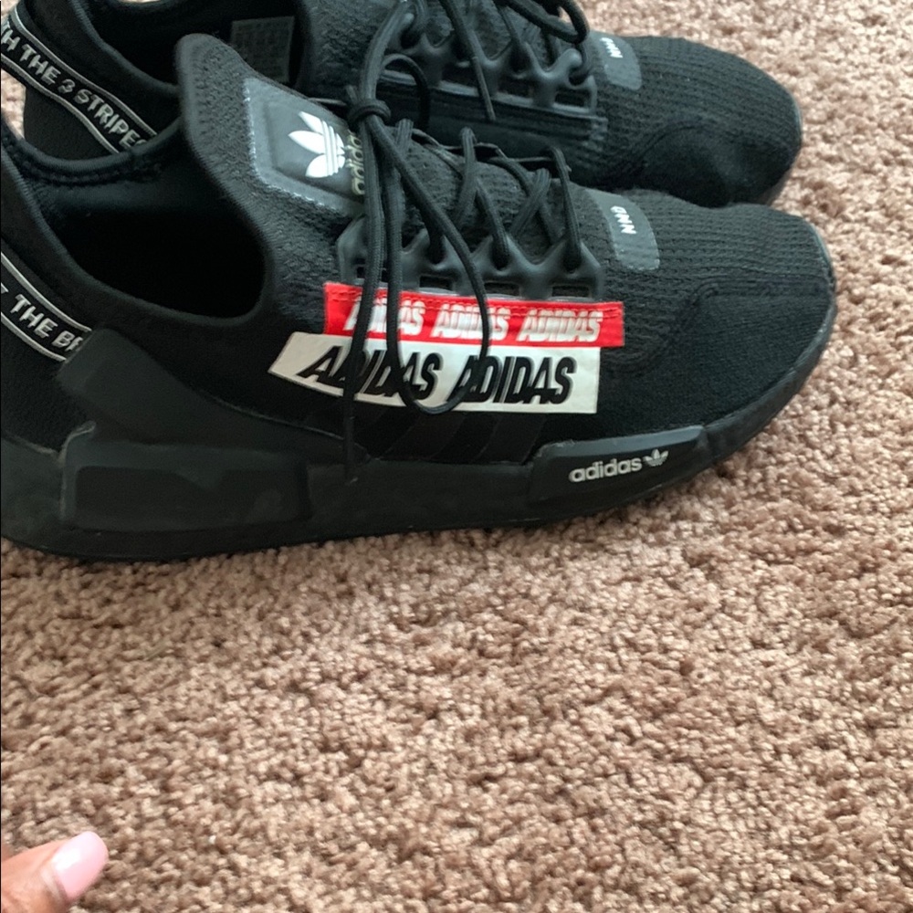 Adidas Black Sneakers with Red and White Details